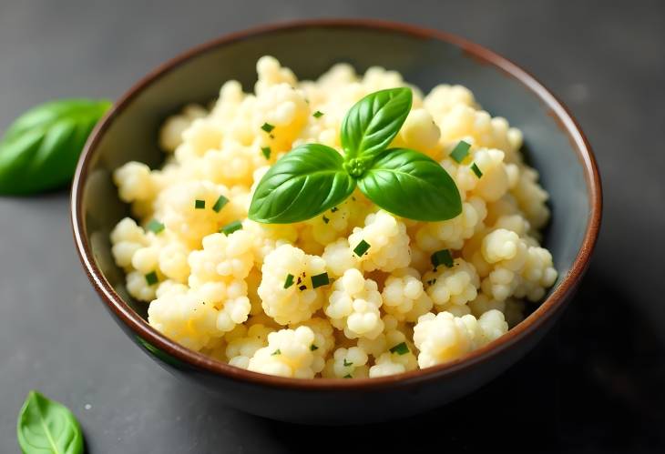 A Colorful Cauliflower Rice and Basil Bowl